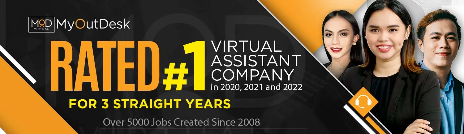 MyOutDesk rated number one virtual assistant company three years in a row: 2020, 2021 and 2022